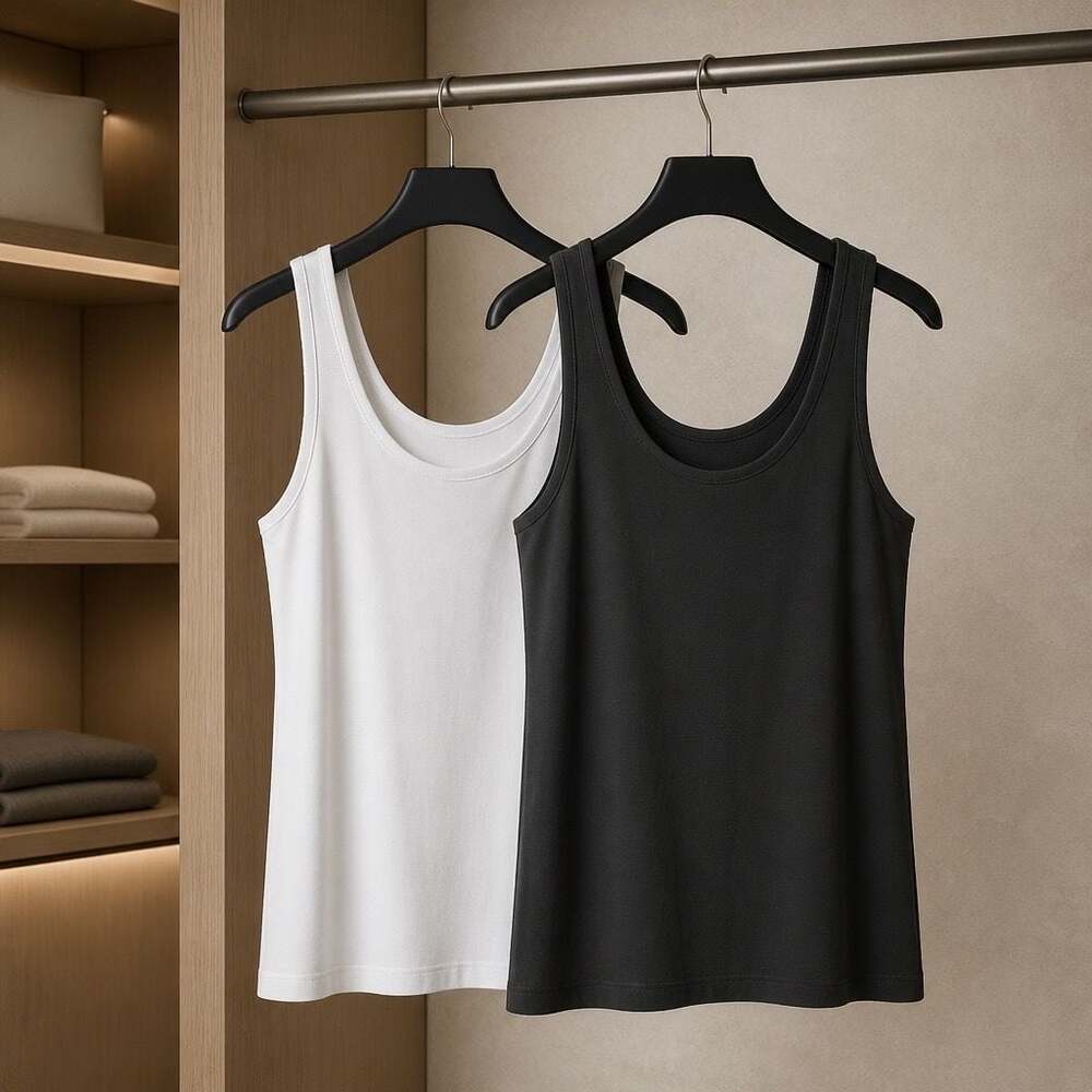 Eileen Fisher Women's Scoop-Neck Cotton Tank Tops Set of 2 #1365